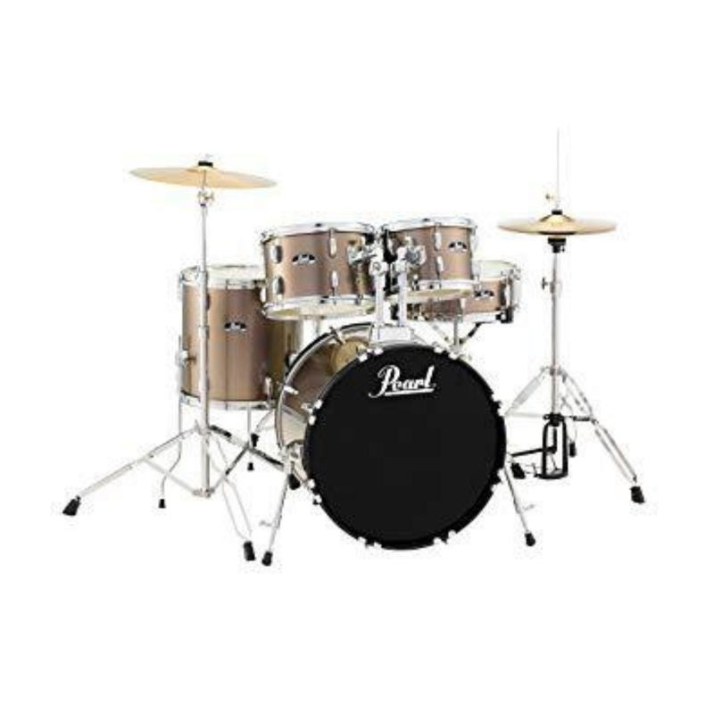 Pearl Roadshow 22Inch 5-Pcs Fusion Plus Drum Kit W/Hardware & Cymbals Bronze Metallic Rs525Sc/C-707