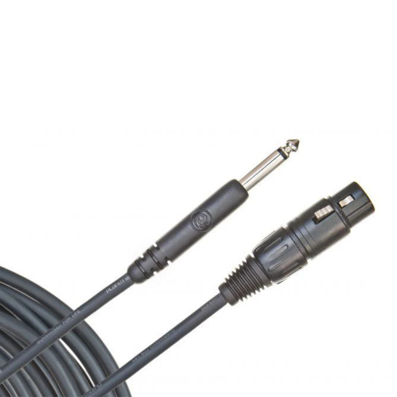 D'Addario Classic Series XLR to 1/4In / 6.5mm Unbalanced Microphone Cable 25ft / 7.5m