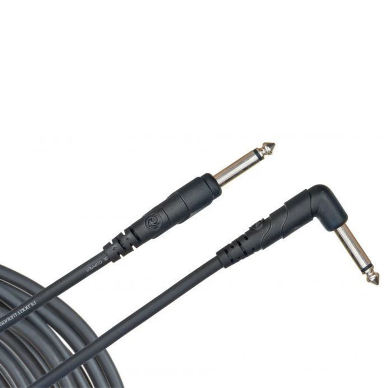 D'Addario Classic Series Instrument / Guitar Cable -  Straight to Right Angle - 10ft / 3m