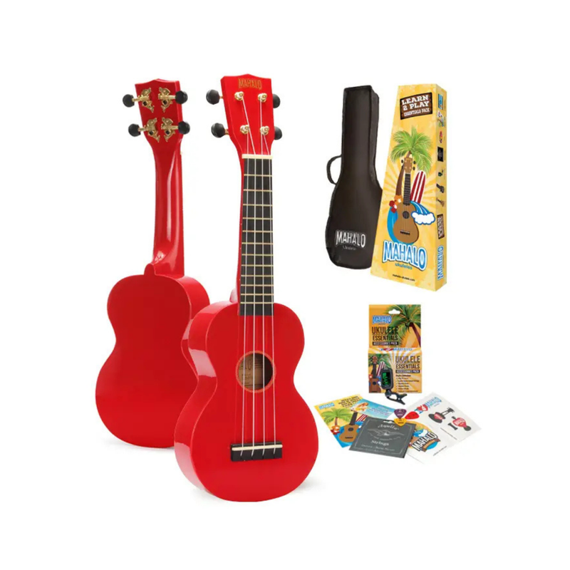 Mahalo Soprano Ukulele Pack - Red MR1RDK