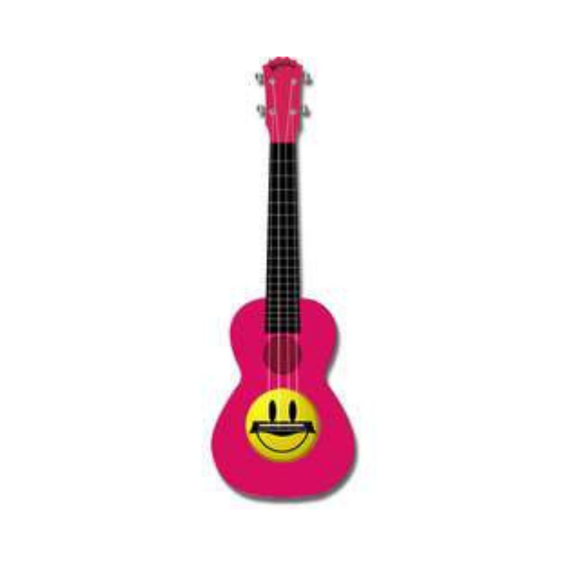 Kealoha Concert Ukulele Pink W/Smiley Face