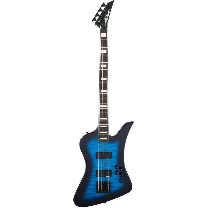 Jackson JS Series JS3Q Kelly Bird Bass Guitars- Transparent Blue Burst