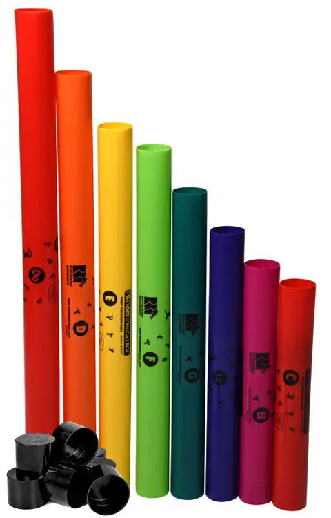 Boomwhackers 8-Note Diatonic C-Major Scale Set with Octaver Caps
