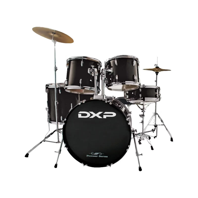 DXP TX04PB Pioneer 22" Drum Kit with Cymbals and Stool - Black Finish
