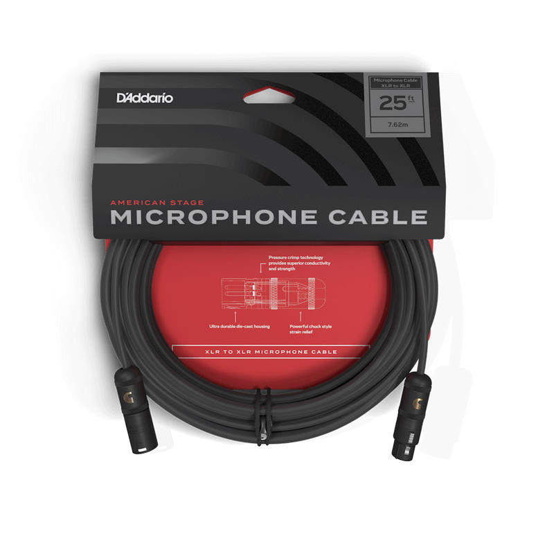 D'Addario American Stage 25 Ft / 7.5m Microphone Cable XLR to XLR