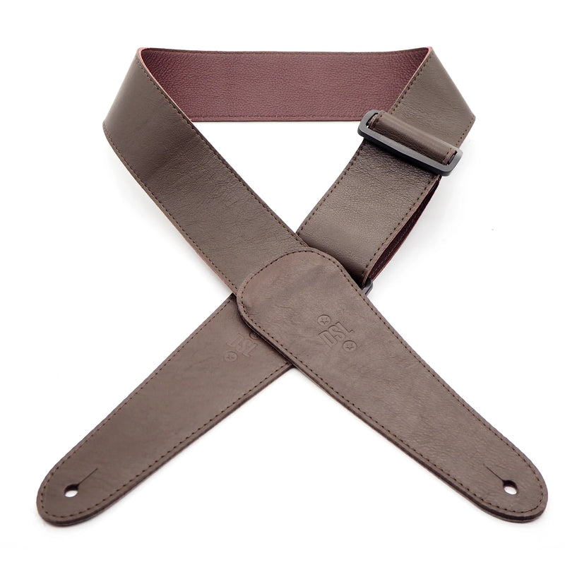 DSL 2.5 Inch Leather Guitar Strap - Brown