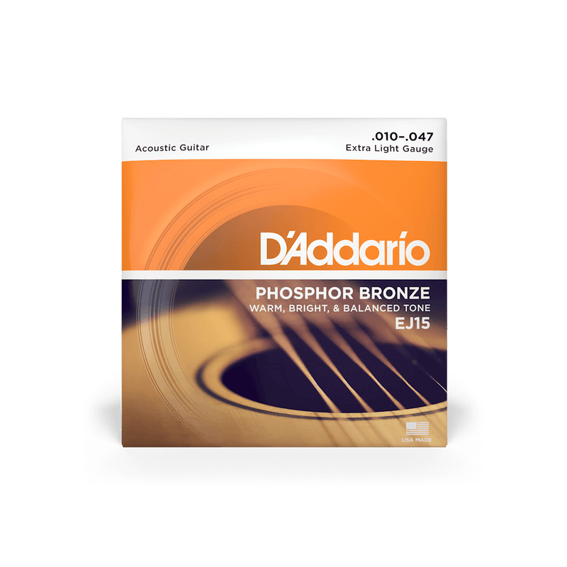 D'addario Phosphor Bronze Acoustic Guitar String Set - 10-47 Extra Light