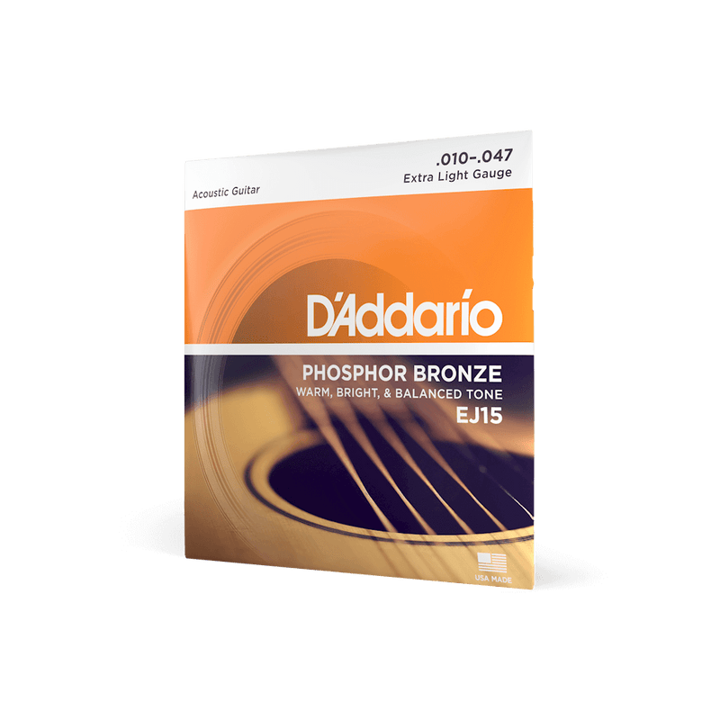 D'addario Phosphor Bronze Acoustic Guitar String Set - 10-47 Extra Light