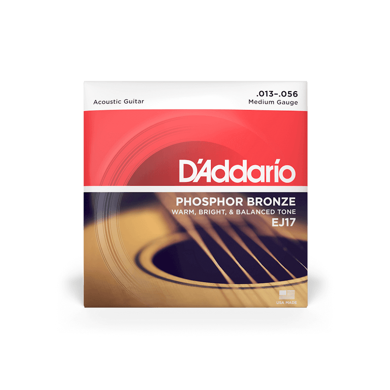D'addario Phosphor Bronze Acoustic Guitar String Set - 13-56 Medium