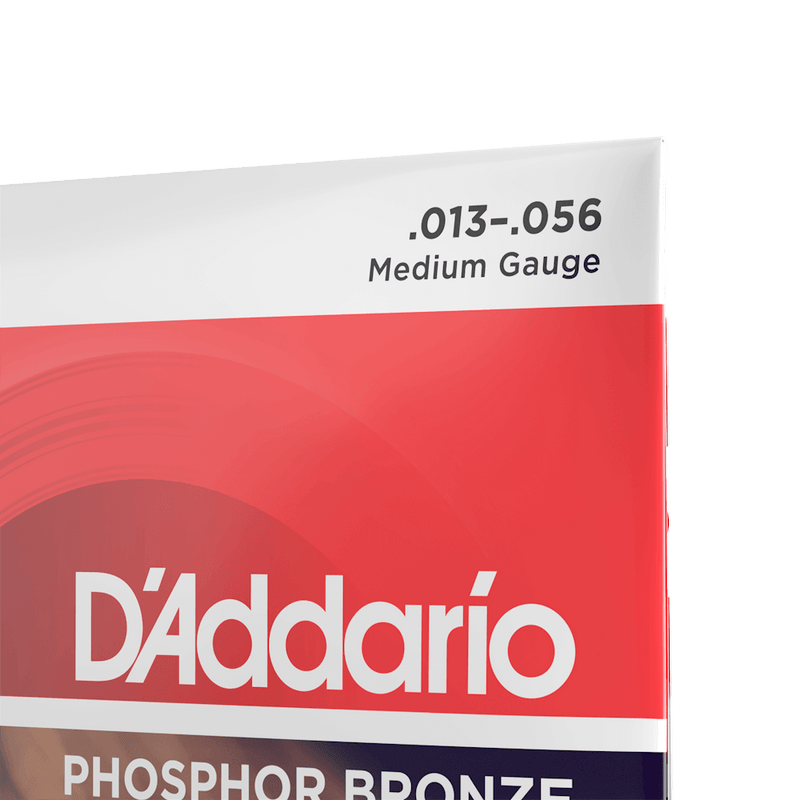 D'addario Phosphor Bronze Acoustic Guitar String Set - 13-56 Medium