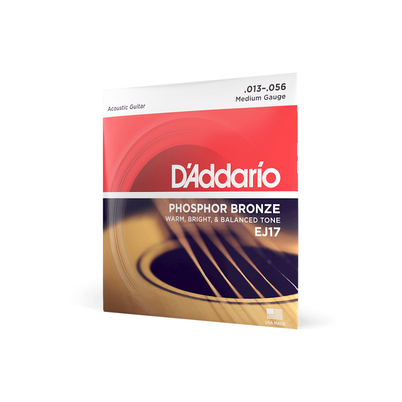 D'addario Phosphor Bronze Acoustic Guitar String Set - 13-56 Medium