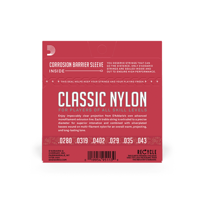 D'addario Classical Guitar String Set Nylon - Normal Tension