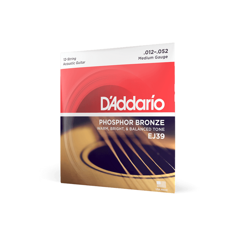 D'addario 12-String Acoustic Guitar String Set - 12-52 Medium
