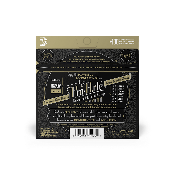 D'addario Composite Core Classical Guitar Strings - Hard Tension