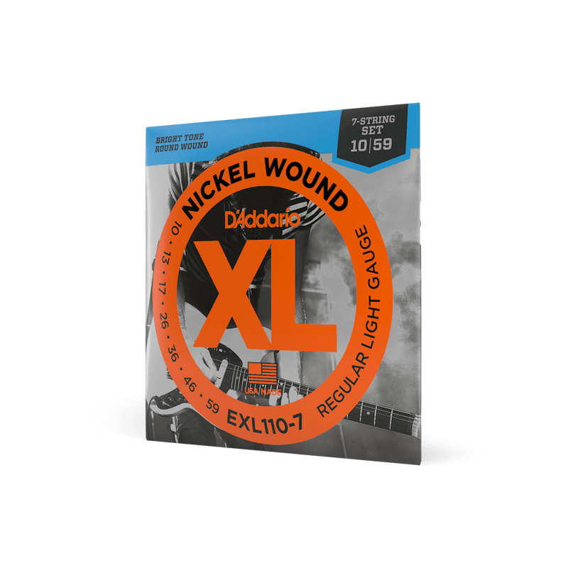 D'addario XL Nickel Wound 7-String Electric Guitar Strings - 10-59 Regular Light