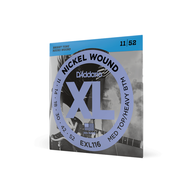 D'addario XL Nickel Wound Electric Guitar Strings - 11-52 Medium Top/Heavy Bottom