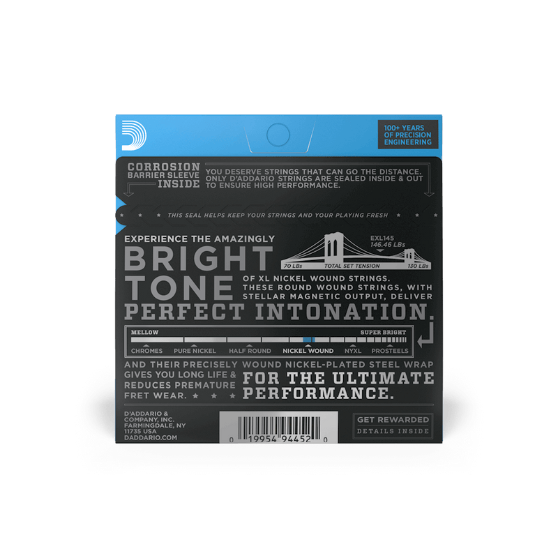 D'addario XL Nickel Wound Electric Guitar Strings - 12-54 Heavy