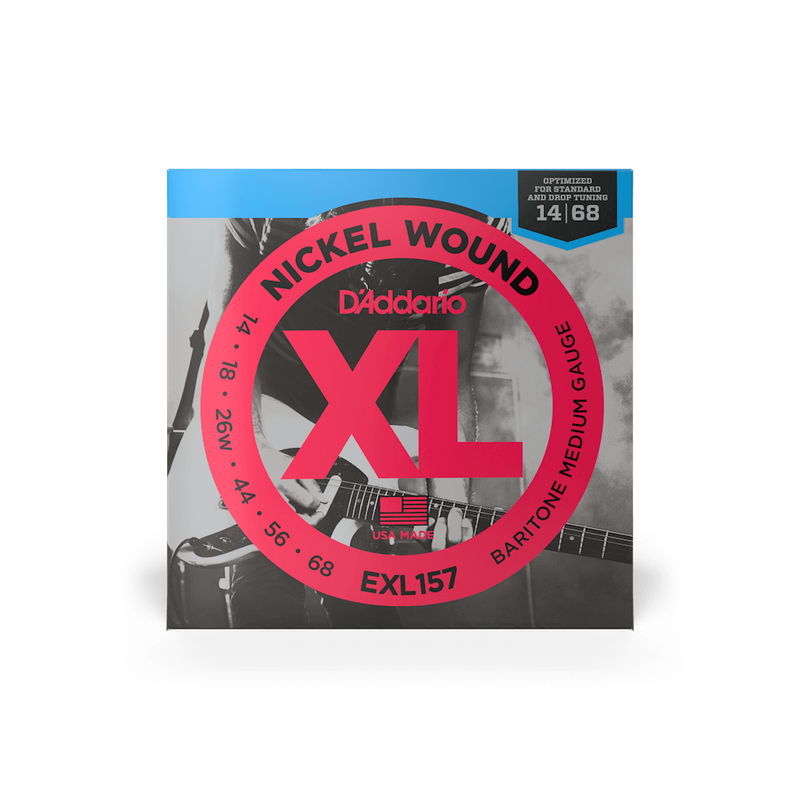 D'addario XL Nickel Wound Electric Guitar Strings - 14-68 Baritone Medium