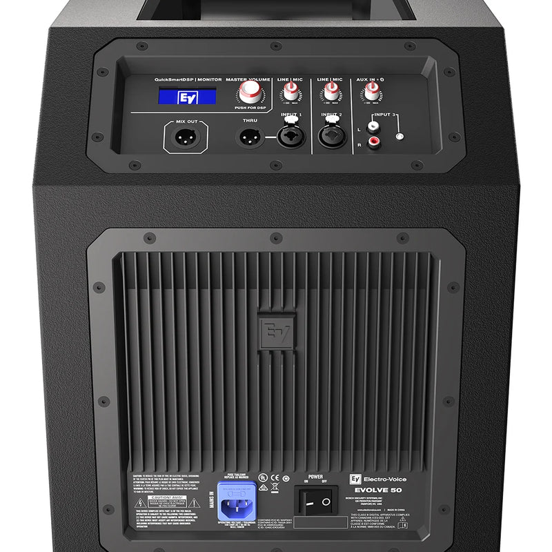Evolve 50 Portable Column System Loudspeaker + Subwoofer w/ Pole and Carry Bag Black