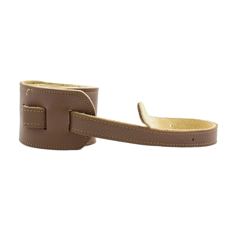 Franklin 3 Inch Leather Guitar Strap with Gold Stitching -  Caramel