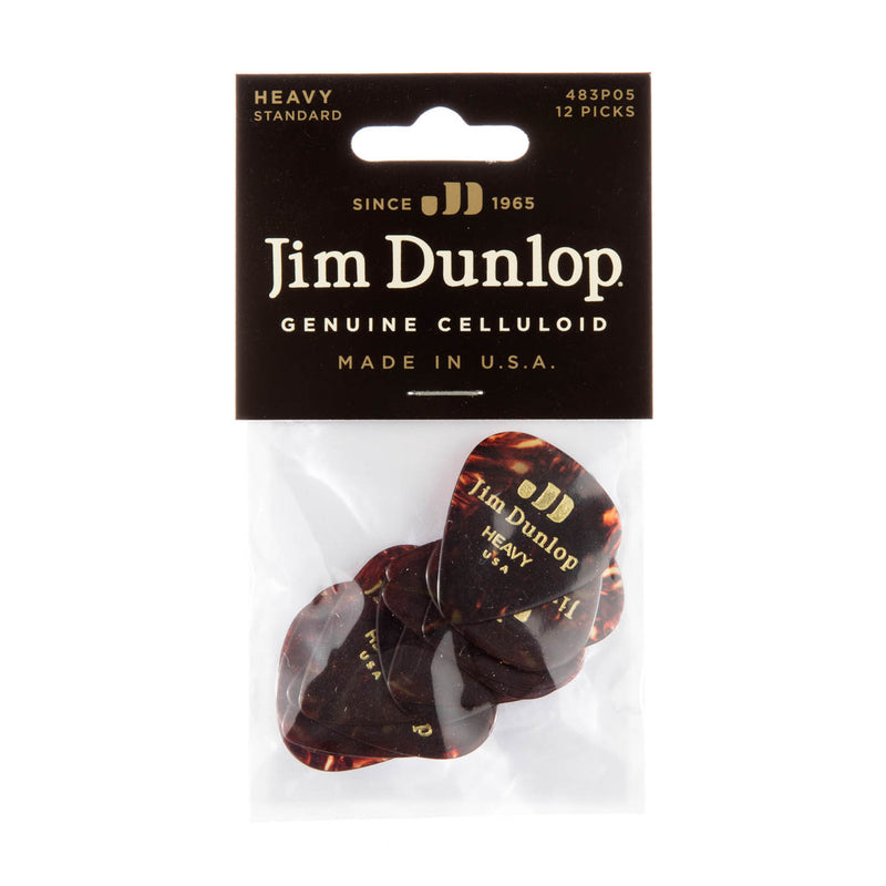 Dunlop Heavy Celluloid Shell Picks - 12 Pack