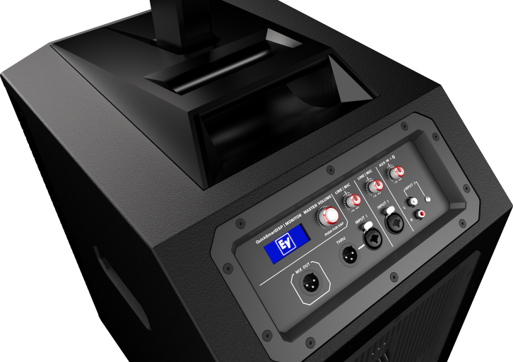 Evolve 50 Portable Column System Loudspeaker+Subwoofer w/ Pole and Carry Bag Black