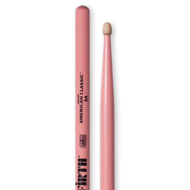 Vic Firth American Classic Drum Sticks 5A Wood Tip w/Pink Finish