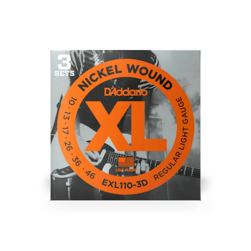 D'addario Electric Guitar Strings 3 Pack Set - 10-46 Regular Light
