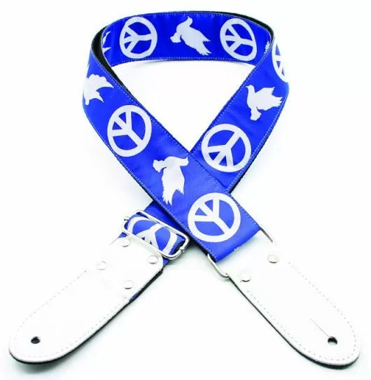 DSL 2" Jacquard Webbing Strap Peace Blue Guitart Strap