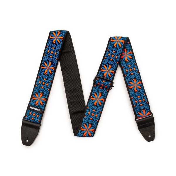 Dunlop Hendrix Fillmore Black Light-Blue Guitar Strap