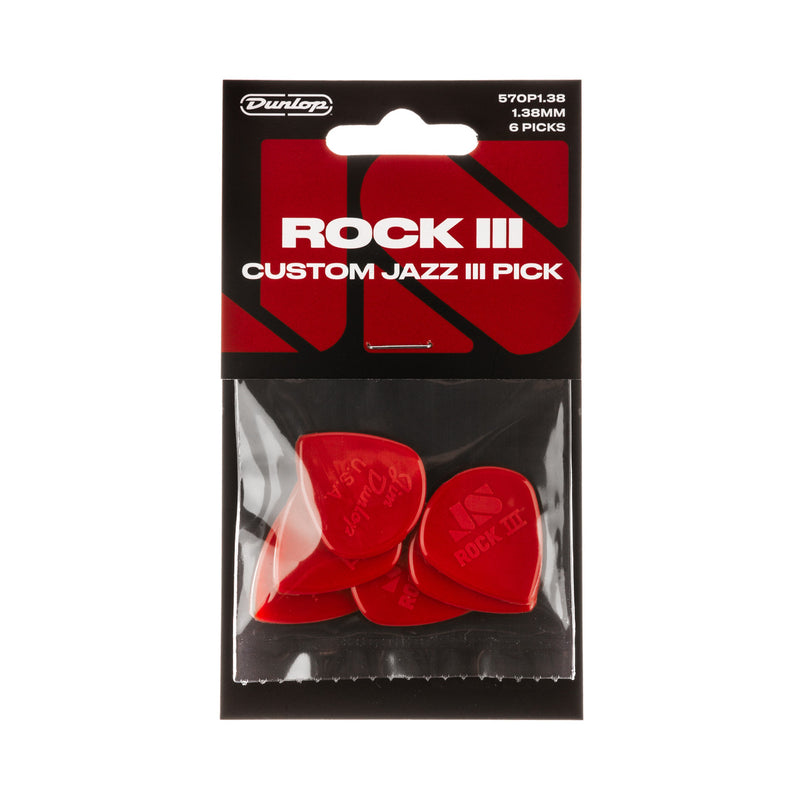 Dunlop Rock III Nylon Custom Picks - 6 Pack