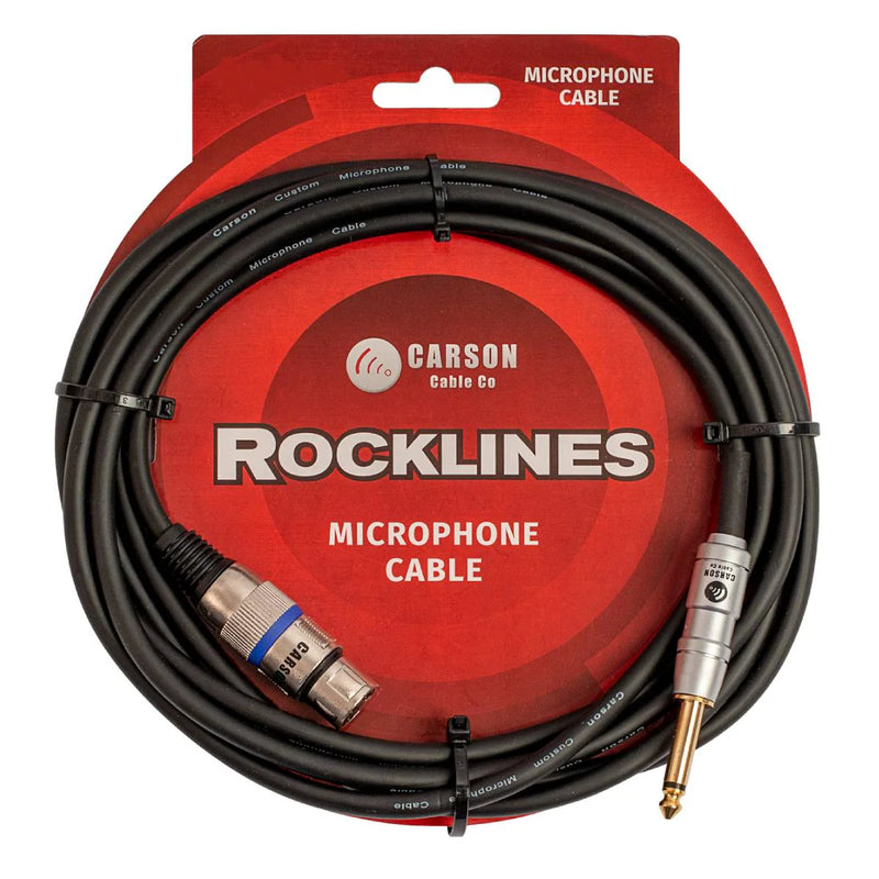 Rocklines 10ft / 3m Patch/Mic Cable – XLR (Female) to 1/4" Mono Jack (TS)