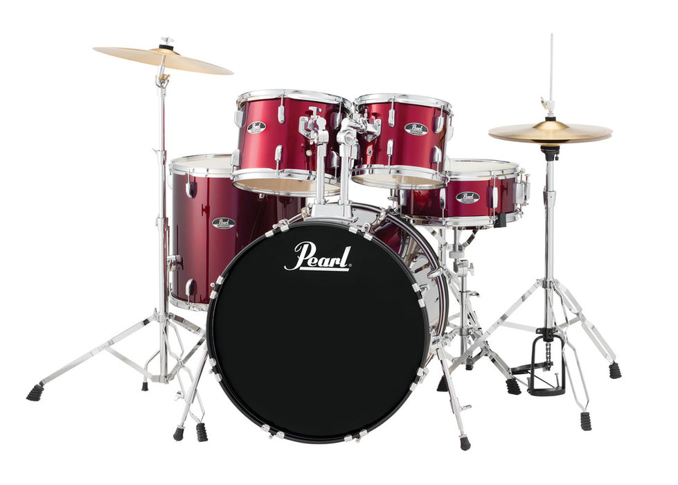 Pearl Roadshow 22Inch 5-Pcs Fusion Plus Drum Kit W/Hardware & Cymbals Red Wine Rs525Sc/C-91