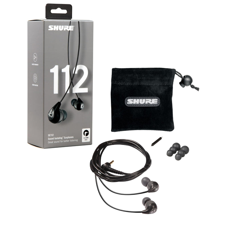 Shure SE112 Sound Isolating In-Ear Earphones - Grey