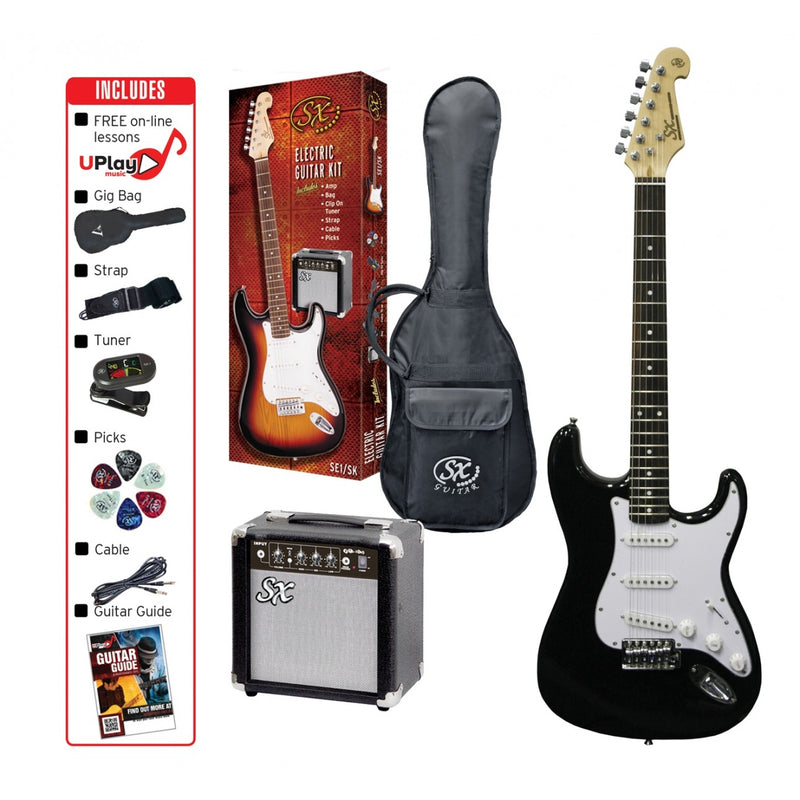SX 3/4 Electric Guitar Kit in Black