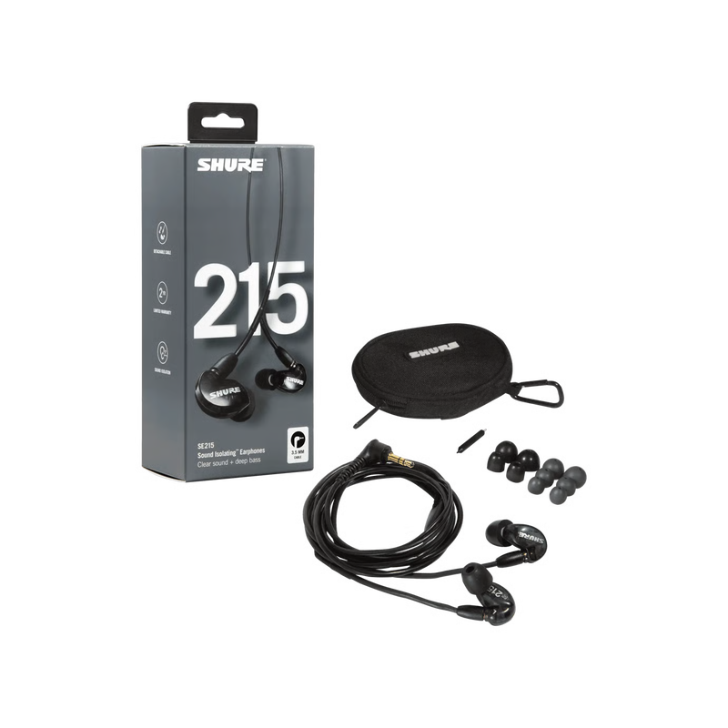 Shure SE215 Sound Isolating In-Ear Earphones - Black