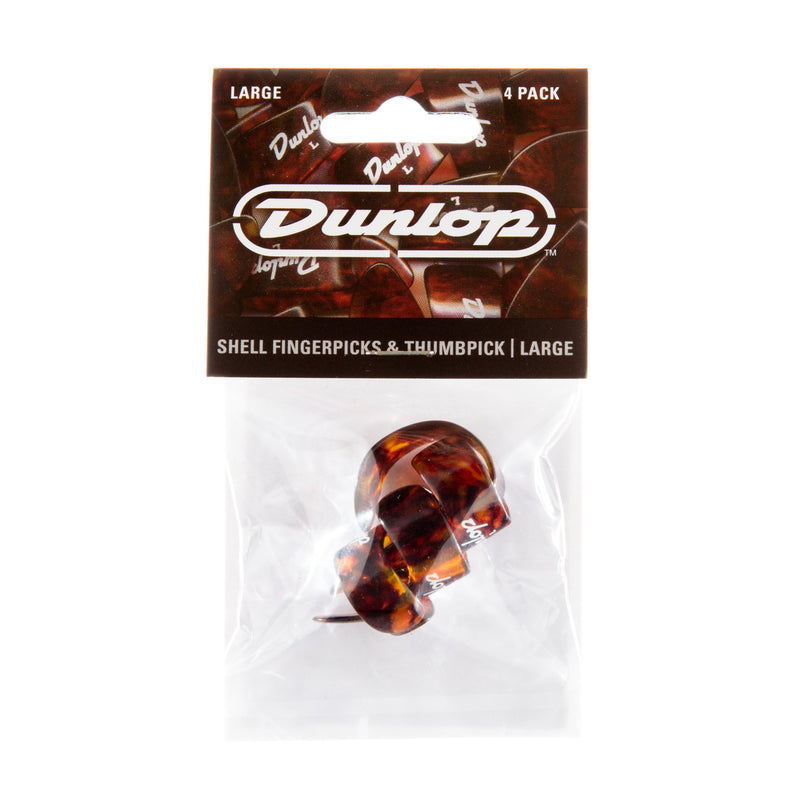 Dunlop Large Shell Fingerpicks/Thumbpick - 4 Pack