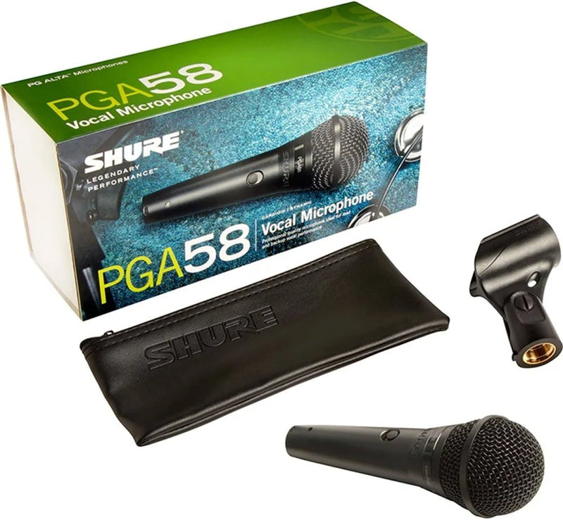 Shure PGA58-QTR Dynamic Vocal Microphone with 15ft / 4.5m Cable & Mic Clip