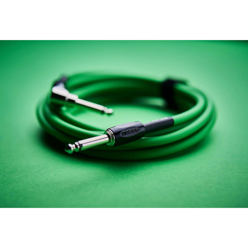 BOSS BIC10AGN Instrument Cable 10ft / 3m - Angled to Straight - Green