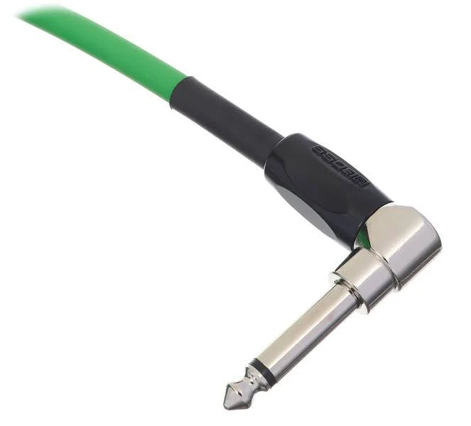 BOSS BIC10AGN Instrument Cable 10ft / 3m - Angled to Straight - Green