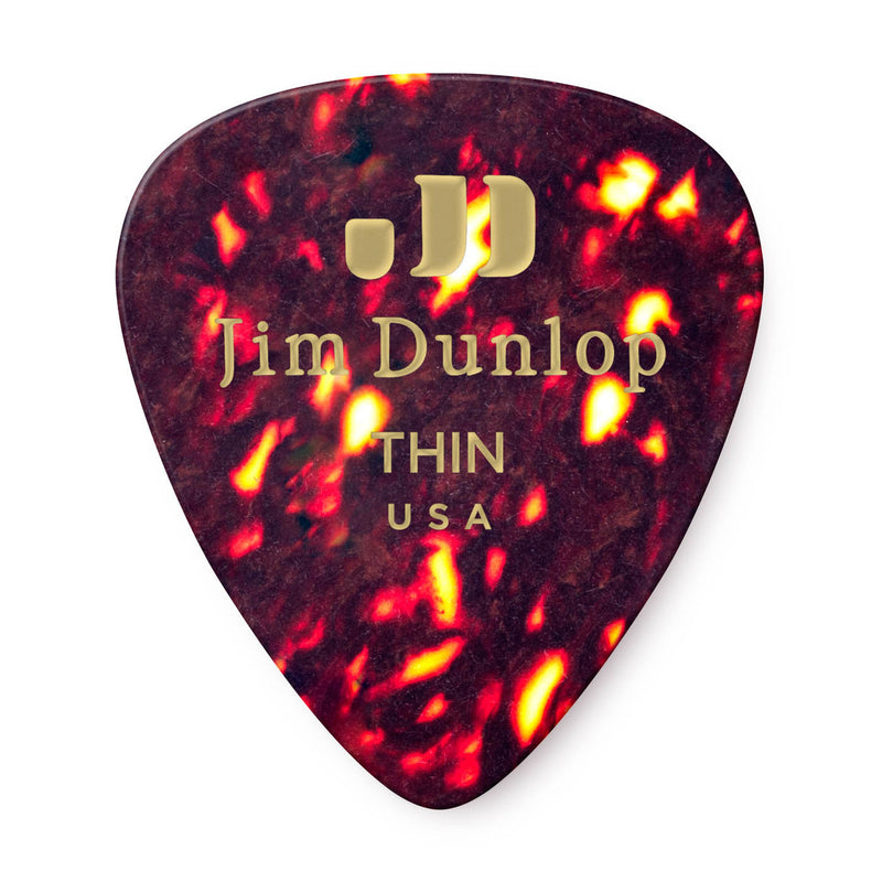 Dunlop Thin Celluloid Shell Picks - 12 Pack