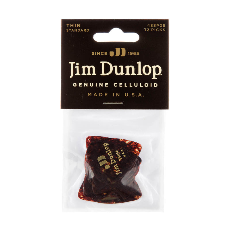 Dunlop Thin Celluloid Shell Picks - 12 Pack
