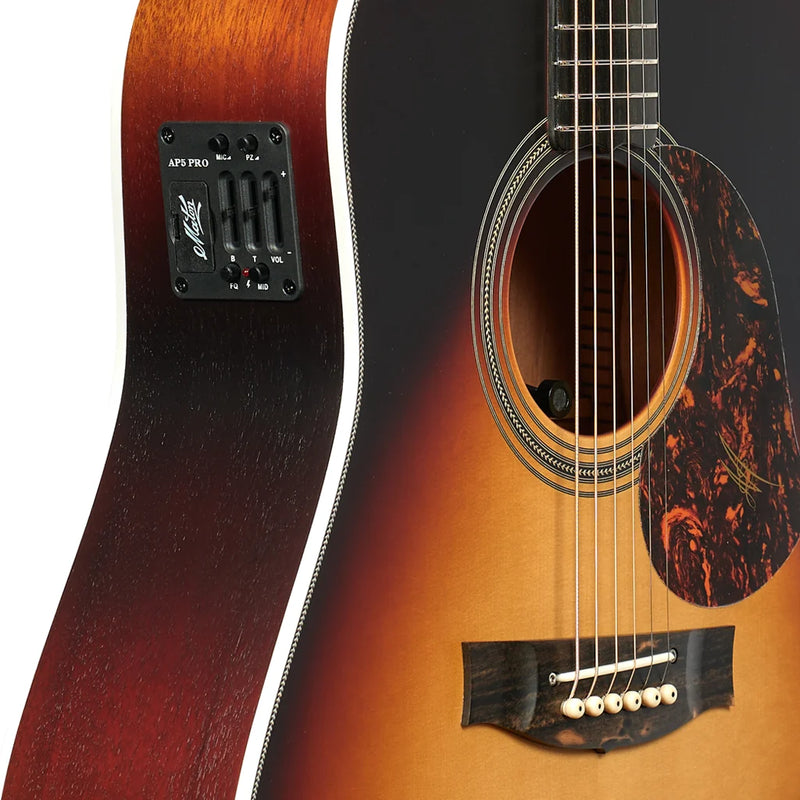 Maton Troubadour Dreadnought Acoustic/Electric Guitar - Tobacco Sunburst