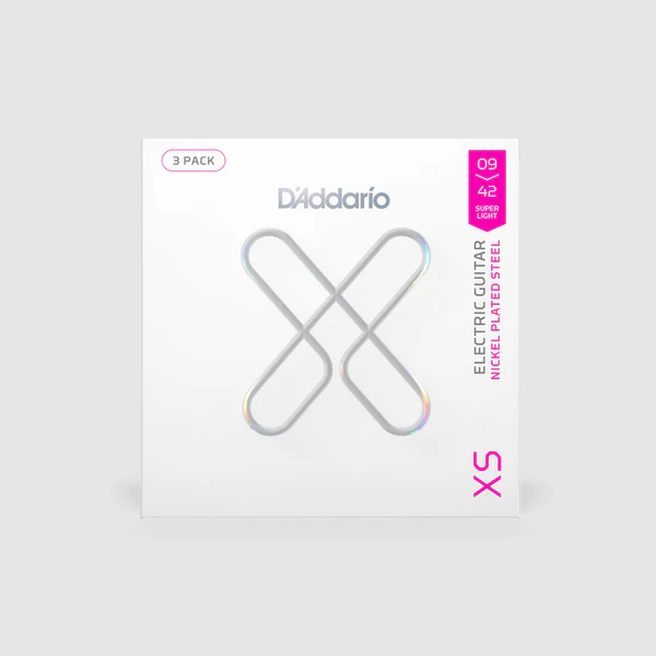 Daddario XS Super Light Coated Nickel Electric Guitar Strings 9-42 Gauge (3 Pack)