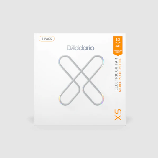 Daddario XS Regular Light Coated Nickel Electric Guitar Strings 10-46 Gauge (3 Pack)