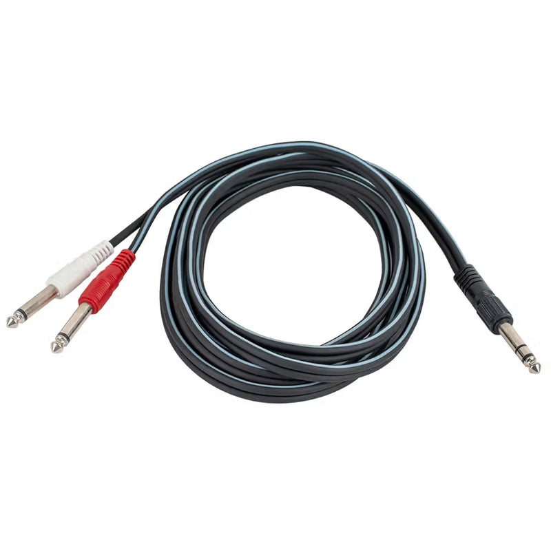 Rock Leads 3ft Insert Cable – 6.3mm Stereo Jack to 2 x 6.3mm Mono Jacks
