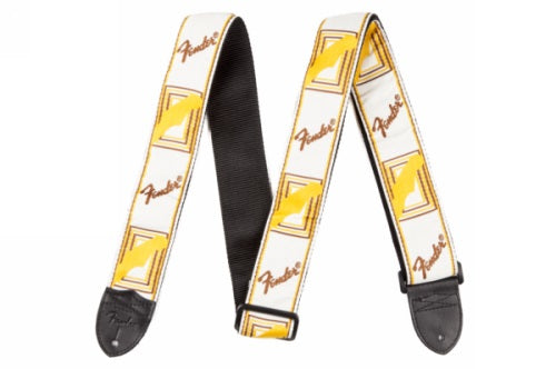 Fender 2 Monogrammed Strap White/Brown/Yellow