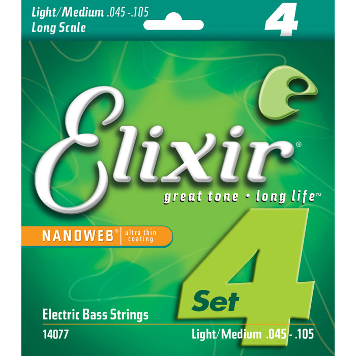 ELIXIR NANOWEB NICKEL PLATED BASS STRINGS 45-105 MEDIUM