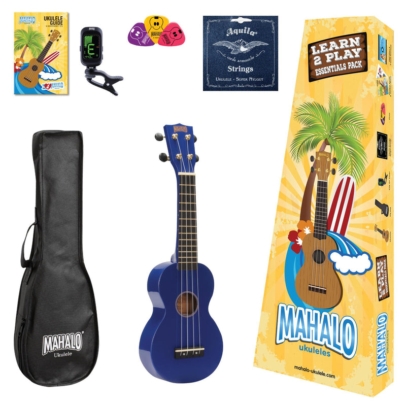 Mahalo Soprano Ukulele Pack - Blue MR1BUK