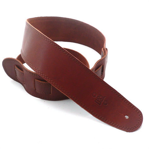 2.5 INCH SINGLE LAYER STRAP MAROON/BROWN STITCH